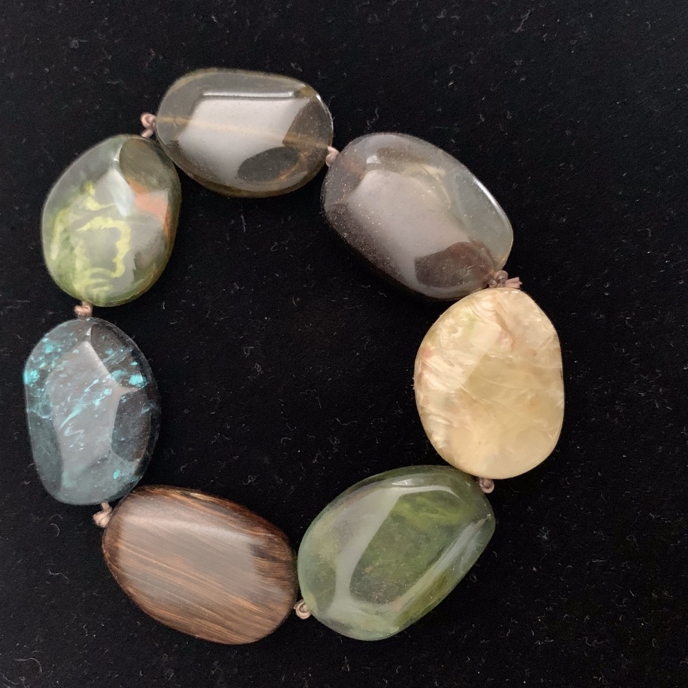 Green & Brown Stone Bracelet